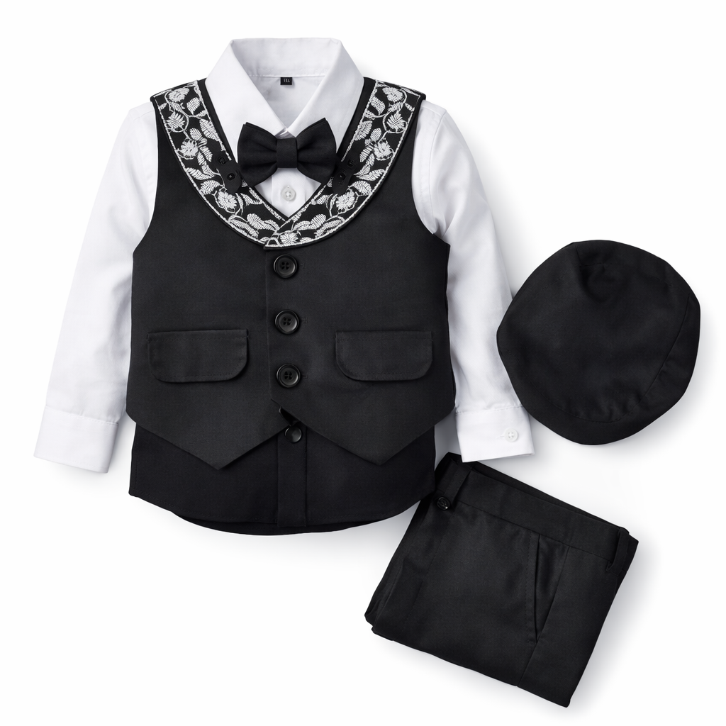 Formal Suit(4 pcs) Set For Kids(B&H)-